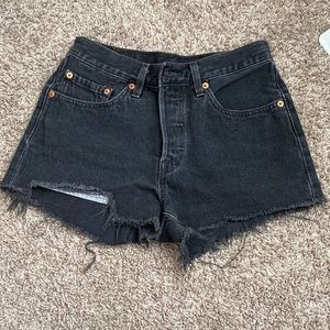 Levi’s black denim shorts